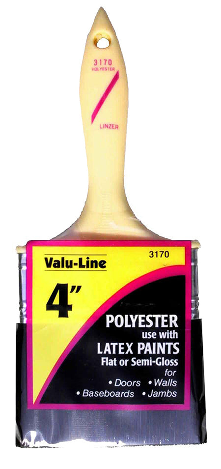 Linzer 3172-4 Paint Brush, 3 in L Bristle, Varnish Handle, Steel Ferrule