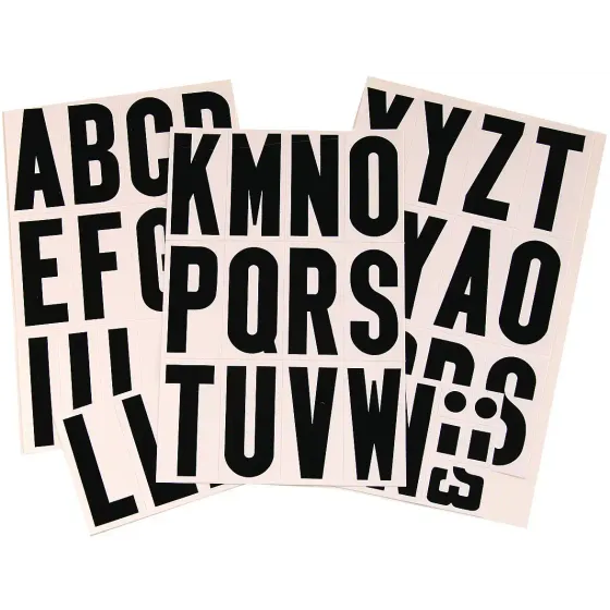Hy Ko MM-4L 3 Inch Black On White Vinyl Letter Set