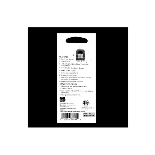 GB GFI-3501 Ground Fault Receptacle And Standard Outlet Tester