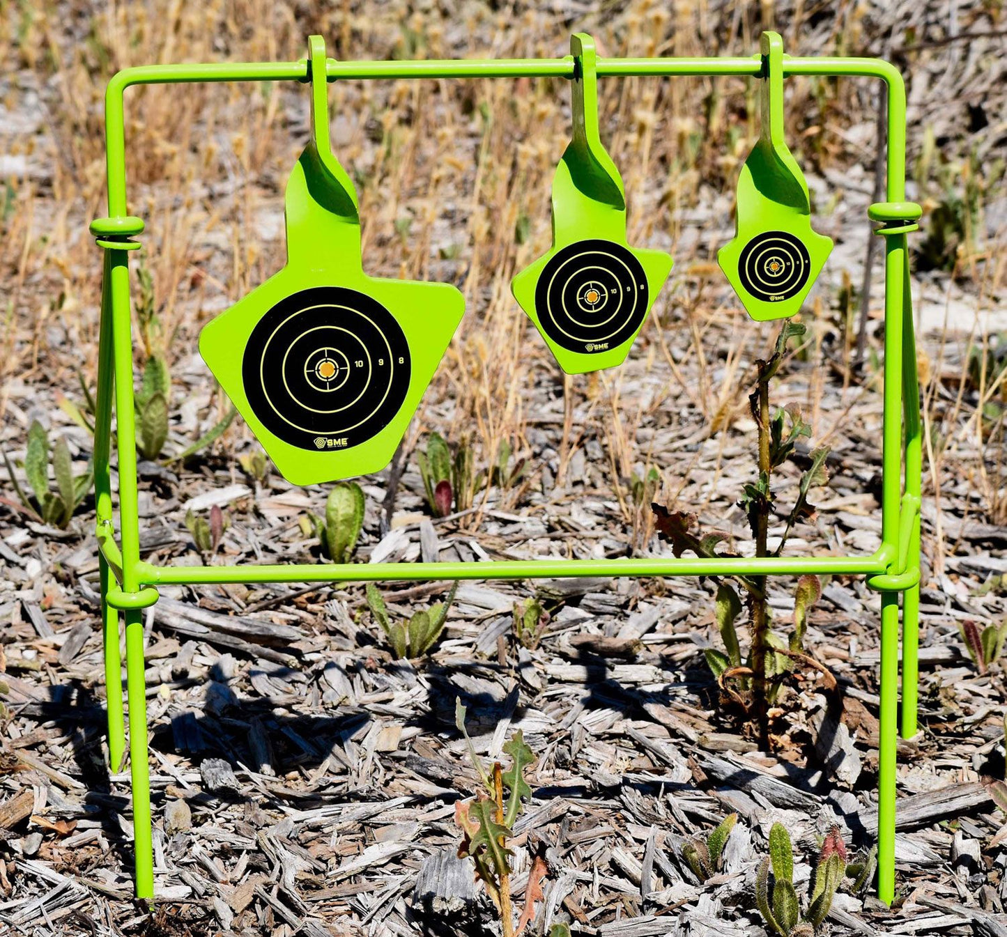 SME SMEST22FLD Spinning Target, Handgun Steel Black/Green