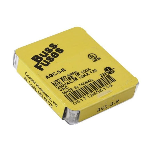 Bussmann® 3 Amp 250 Volt Fast Acting Glass Tube Fuse (5-Pack)