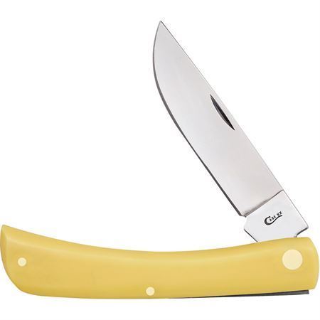 Case 00038 Sod Buster Folding Pocket Knife with Yellow smooth synthetic handle