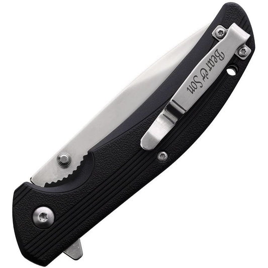 BC778. Bear & Son Cutlery - Sideliner Knife Black. 4.5" closed.