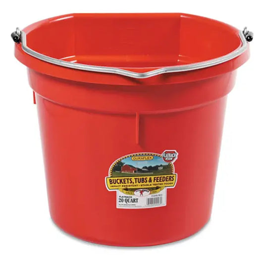 Miller Mfg Co. Little Giant Animal Feed Flat Back Plastic Bucket, 20 qt