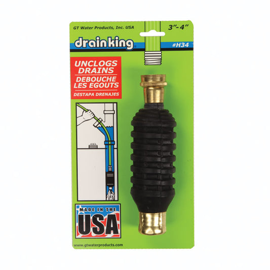 GT Water Drain King Drain Opener/Cleaner Hose Attachment