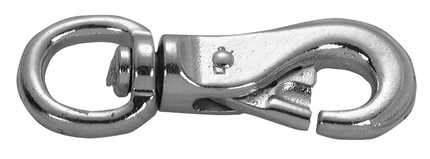 Campbell T7601801 Swiveling Animal Tie Snap, Malleable, Zinc Plated, 7/8" Round Eye, 9/16" Opening, 5" Length