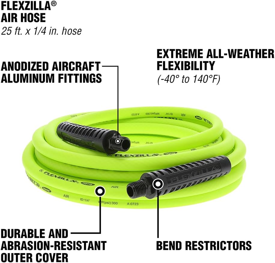 Flexzilla Air Compressor Hose, 1/4 in. x 25 ft.