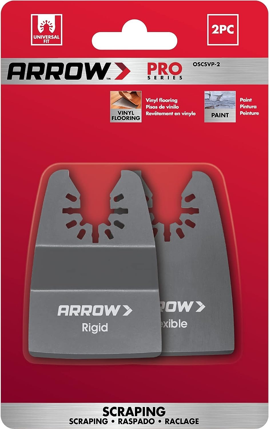 Oscillating Tool Scraper Blade, Rigid & Flexible Blade 2-pk.