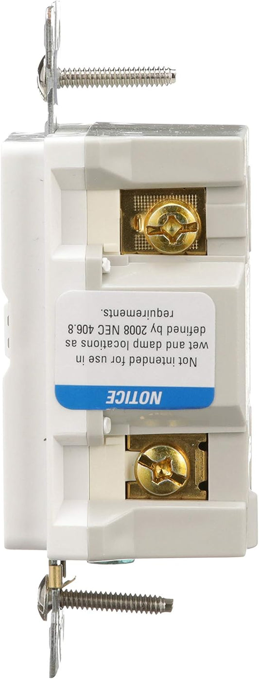 EATON SGF20W Arrow Hart Duplex Gfci Receptacle, 125 Vac, 20 A, 2 Pole, 3 Wire, White