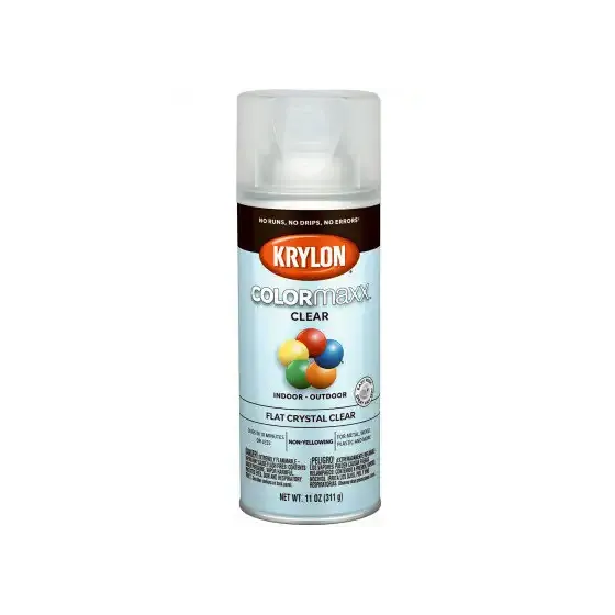 Krylon K05547007 Colormaxx Spray Paint Flat Crystal Clear 12 Ounce