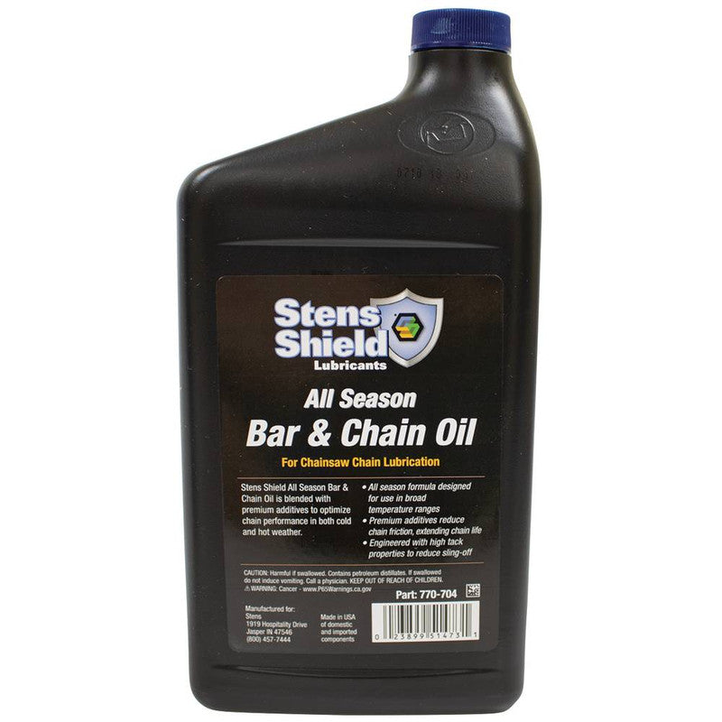 Stens Shield Bar and Chain Oil All season formula, 32 oz. bottle
