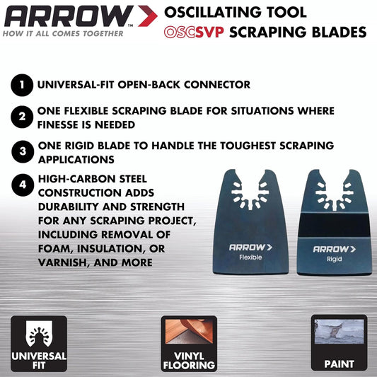 Oscillating Tool Scraper Blade, Rigid & Flexible Blade 2-pk.