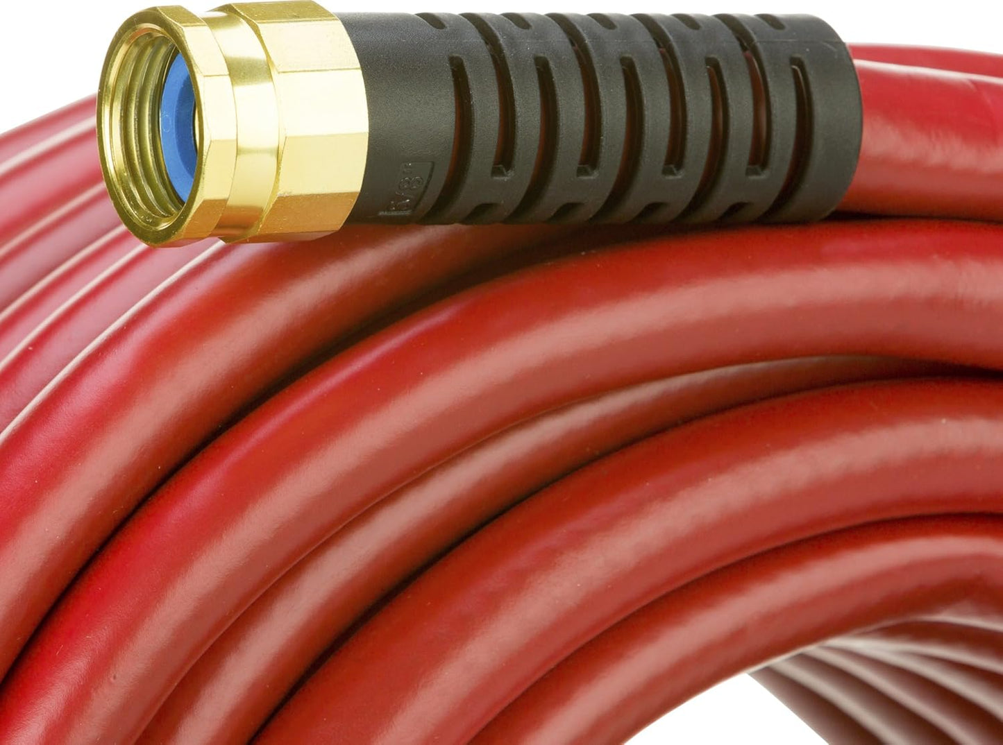 Swan Products SNFR58100 Farm & Ranch Durable Heavy Duty Water Hose with Crush Proof Couplings 100' x 5/8", Red