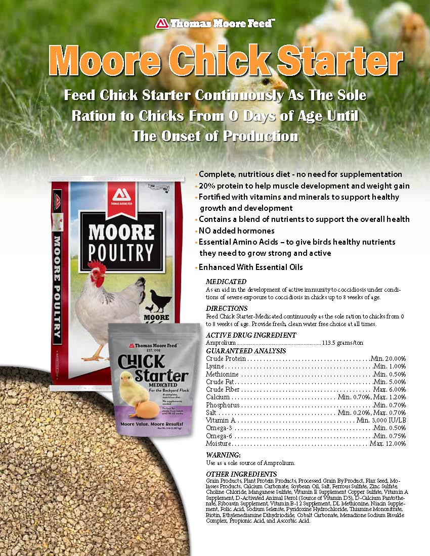 CHICK STARTER CRUMBLES POULTRY #5 -THOMAS MOORE FEED