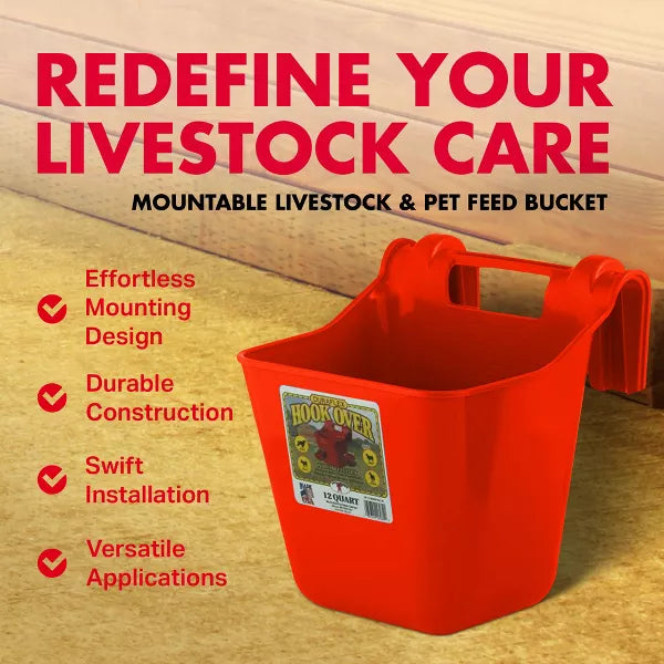 Little Giant Farm & Ag Miller Manufacturing 12 Quart Hook Over Feeder Red