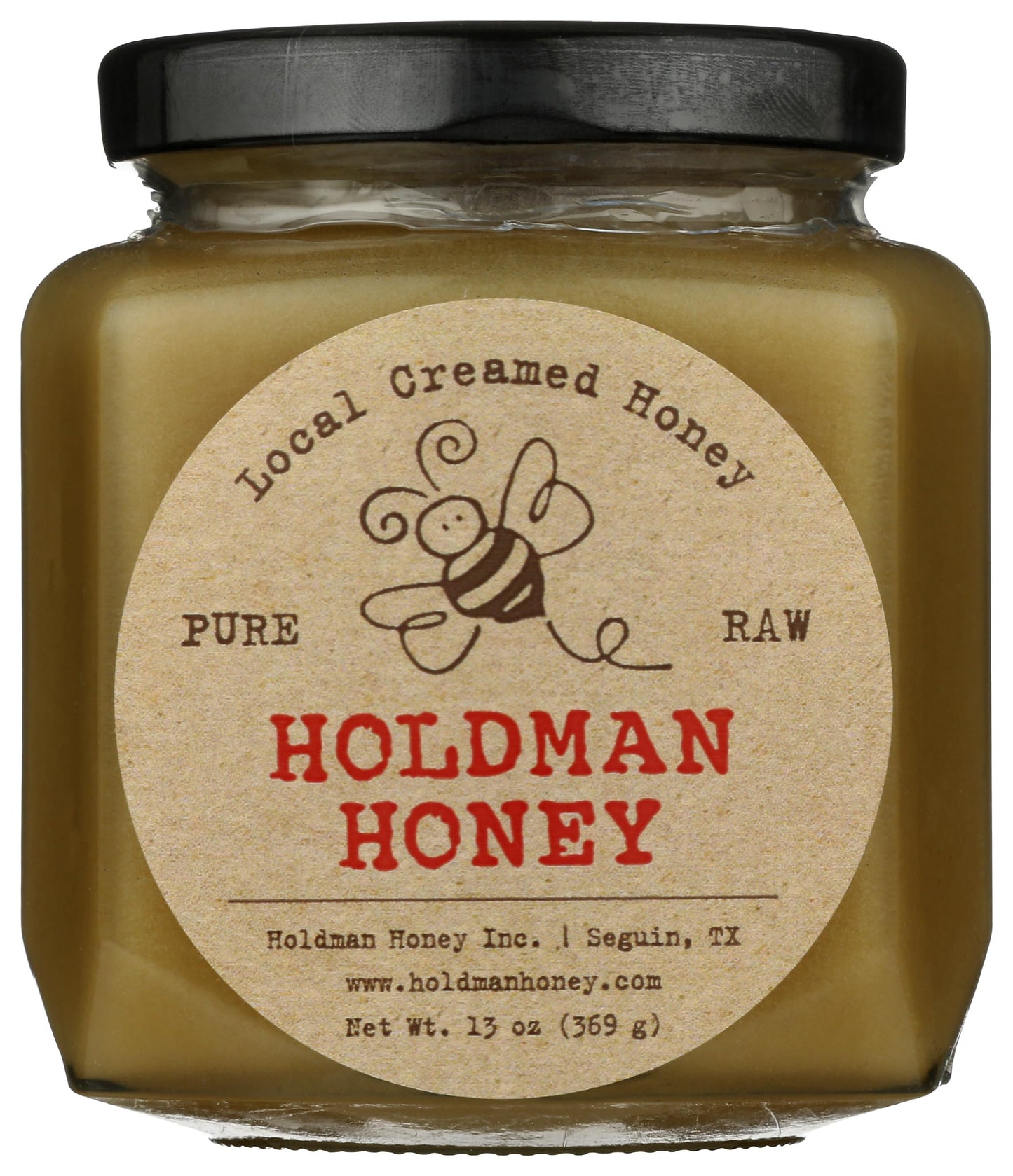 HOLDMAN CREAMED RAW TEXAS WILDFLOWER HONEY 13oz.