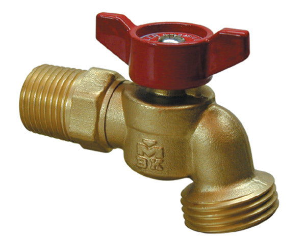 FAUCET 1/2" FPT X 3/4" MPT X 3/4" HOSE THREAD QUARTER TURN BIBB