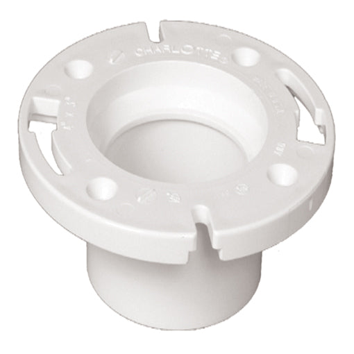 Schedule 40 Dwv Hub End Closet Flange, White, 3 X 4 Inches