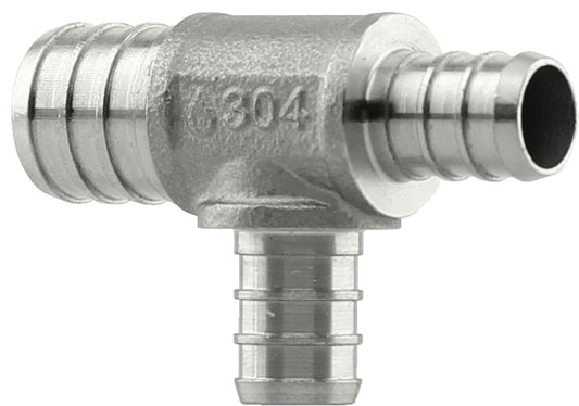 PEX 3/4"X3/4"X3/8" SS TEE 304