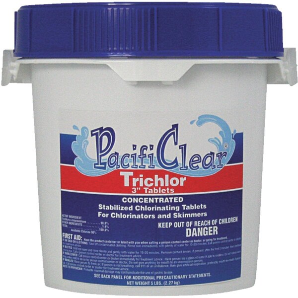 3 In. Trichlor Chlorine Tablets - 10 Lb. Pail For Pool Care