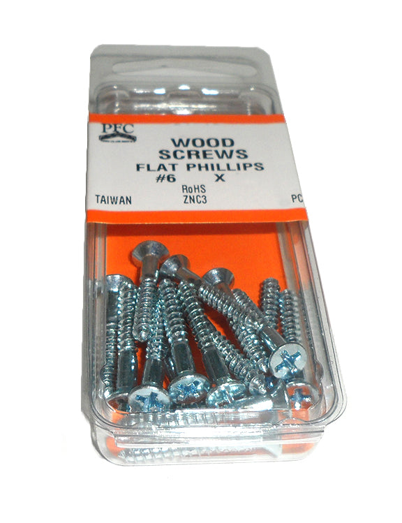 WOOD SCREW PHIL FLAT #6 X 1 1/2"