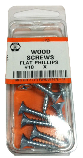 WOOD SCREW PHIL FLAT #10 X 1 1/2"