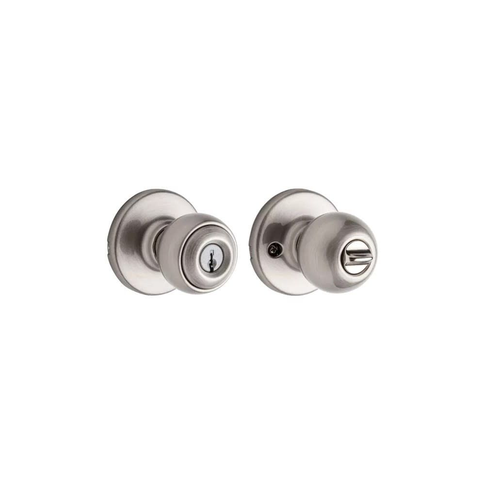 Kwikset Satin Nickel Security Keyed Entry Exterior Polo Lockset Knob
