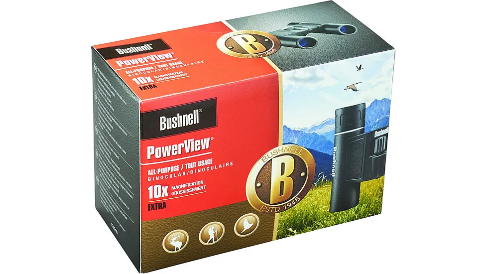 Bushnell Powerview 10x25mm Roof Prism Compact Binocular 132516, Color: Black, Prism System: Roof