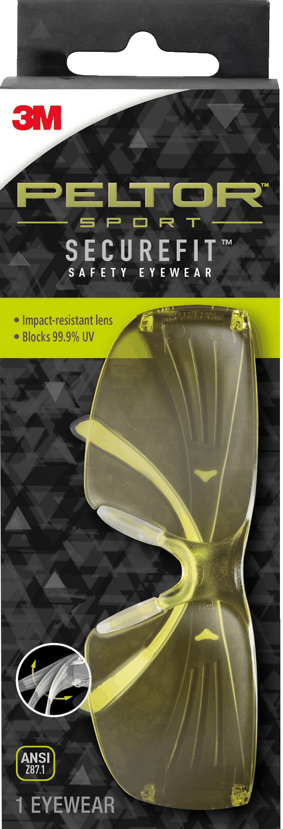SAFETY GLASSES AMBER ANTI-FOG 3M PELTOR
