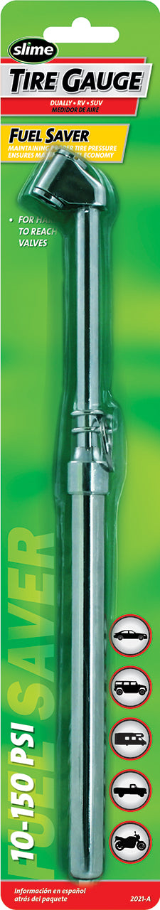 Slime 2021-A Pencil Tire Gauge, 10 to 150 Pounds Per Square Inch