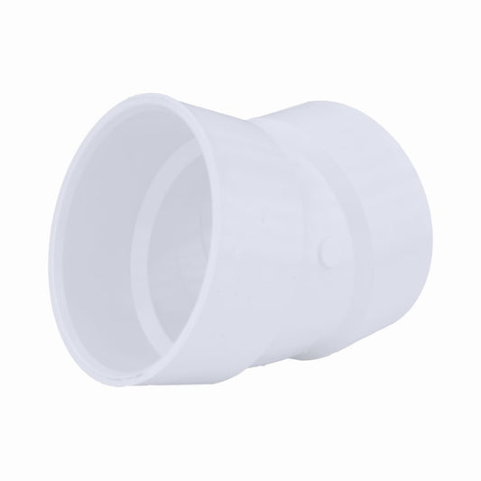 3-in x 3-in x 22-1/2 Degree PVC DWV Hub Elbow for Sanitary Drain, Waste, and Vent Applications