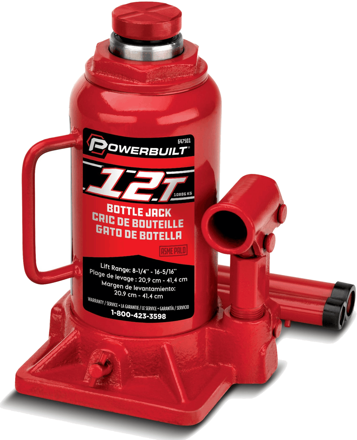 Powerbuilt 647501 Heavy Duty 12-Ton Bottle Jack