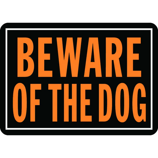 Hy Ko 838 Hy Glo 10"X14" Aluminum Beware Of The Dog Sign