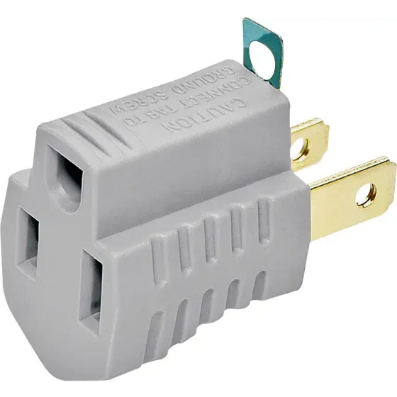 Eaton Wiring Devices BP419GY 2 Wire Grounding Adapter Gray