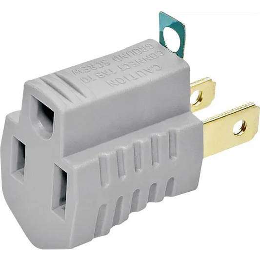 Eaton Wiring Devices BP419GY 2 Wire Grounding Adapter Gray