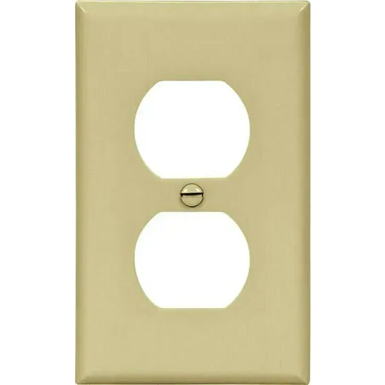 Eaton Wiring Devices 5132V 1 Gang Nylon Duplex Receptacle Plate Ivory