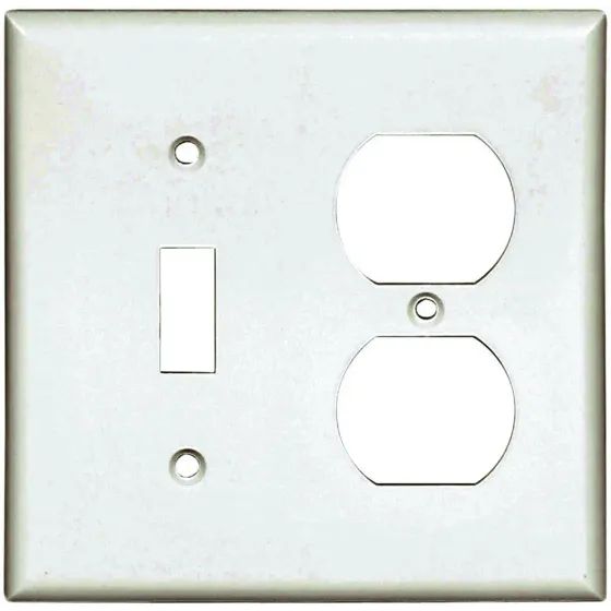 Eaton Wiring Devices 2138W-BOX 2 Gang Standard Toggle And Duplex Wall Plate White