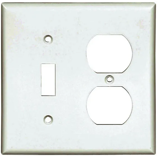 Eaton Wiring Devices 2138W-BOX 2 Gang Standard Toggle And Duplex Wall Plate White