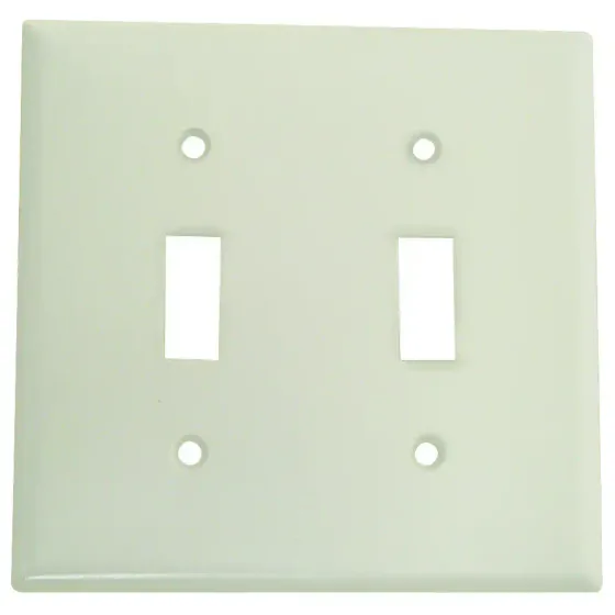 Eaton Wiring Devices 2139W-BOX 2 Gang Standard 2 Toggle Wall Plate Whi ...