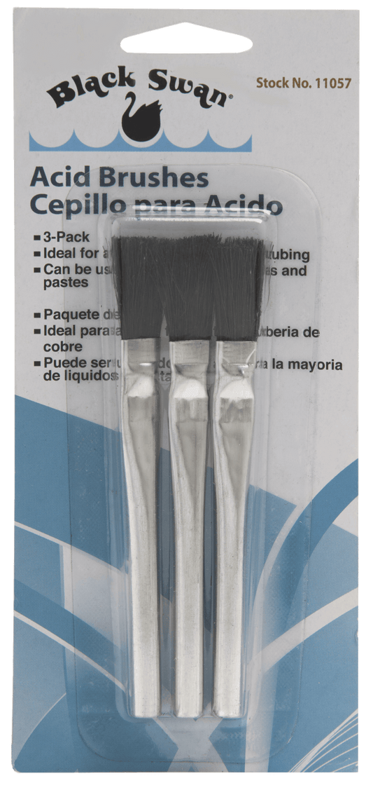 BLACK SWAN MANUFACTURING Flux Brushes - 3 Pak, Carded