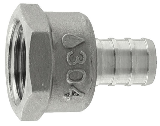 3/4" PEX x 1/2" FPT Adapter - Stainless Steel