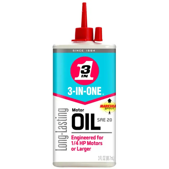 3 In One 10045 Electric Motor Oil 3 Ounce Squeeze Can Amber Liquid