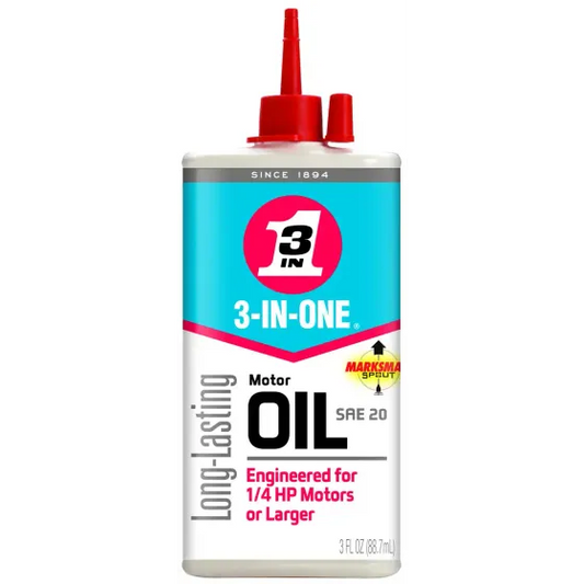 3 In One 10045 Electric Motor Oil 3 Ounce Squeeze Can Amber Liquid