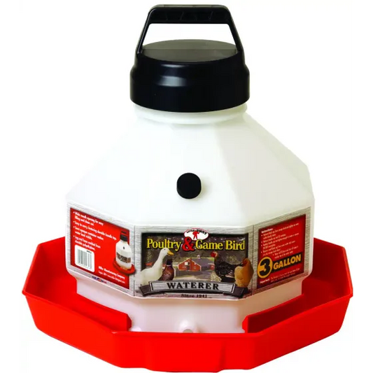 Little Giant PPF3 Poultry Waterer, 3 Gallon Capacity, Plastic