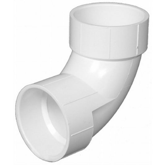 Pipe 3-in PVC DWV Schedule 40 Hub x Hub 90 Degree Elbow for Non-Potable Water
