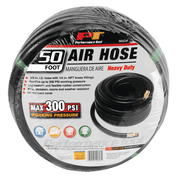 TOOL AIR HOSE 3/8"X50'-M603P : 3/8"x50'