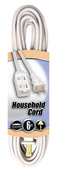 Woods 0600W 3-Outlet 16/2 Cube Extension Cord w/ Power Tap, 6-Feet, White