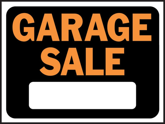 SIGN PLASTIC GARAGE SALE-PLASCIC : 9X12
