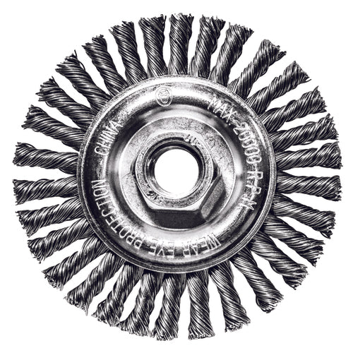 Century Drill & Tool 76041 Wire Wheel Brush 4" Stringer Bead Steel 20000 rpm