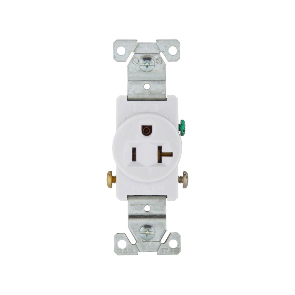 Eaton Wiring Devices 1877W-BOX 20 Amp 3 Wire Grounded Commercial Receptacle